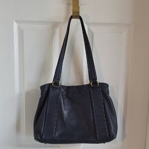 American Leather Co. Dark Blue Leather Purse/Shoulder Bag
